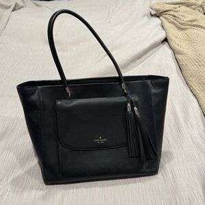 Large Kate Spade Black Leather Tote